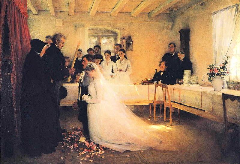 Pascal Adolphe Jean Dagnan-Bouveret Blessing of the Young Couple Before Marriage oil painting image